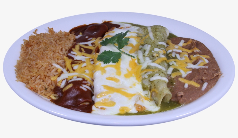 Three Chicken Enchiladas With Blanca Sauce On Top - Alazanes Mexican Restaurant & Cantina, transparent png #1931242