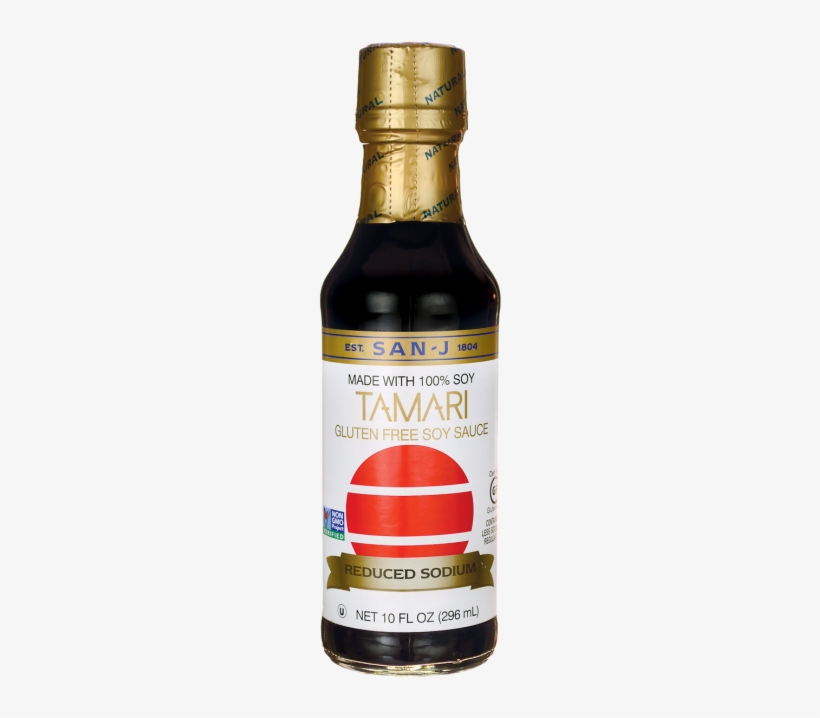 Stock Photo - San-j Tamari Soy Sauce - 10 Fl Oz Bottle, transparent png #1932717