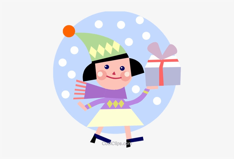 Girl Walking In The Snow Royalty Free Vector Clip Art - Cartoon, transparent png #1933503