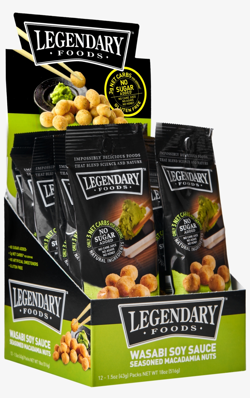 12 On The Go Wasabi Soy Sauce Seasoned Macadamia Nuts - 12 On-the-go Wasabi Soy Sauce Seasoned Macadamia Nuts, transparent png #1933523