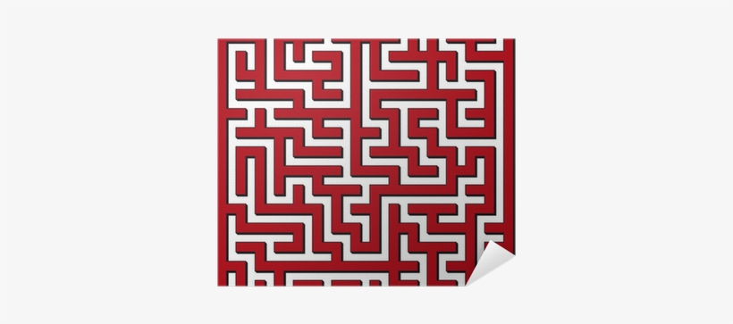 Vector Illustration Of Red Square Maze Poster • Pixers® - Square Maze, transparent png #1933851