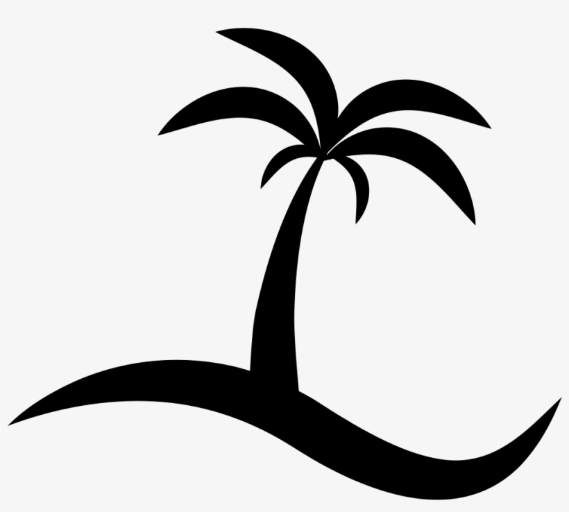 Island With A Palm Tree Vector - Palma Vector, transparent png #1933917