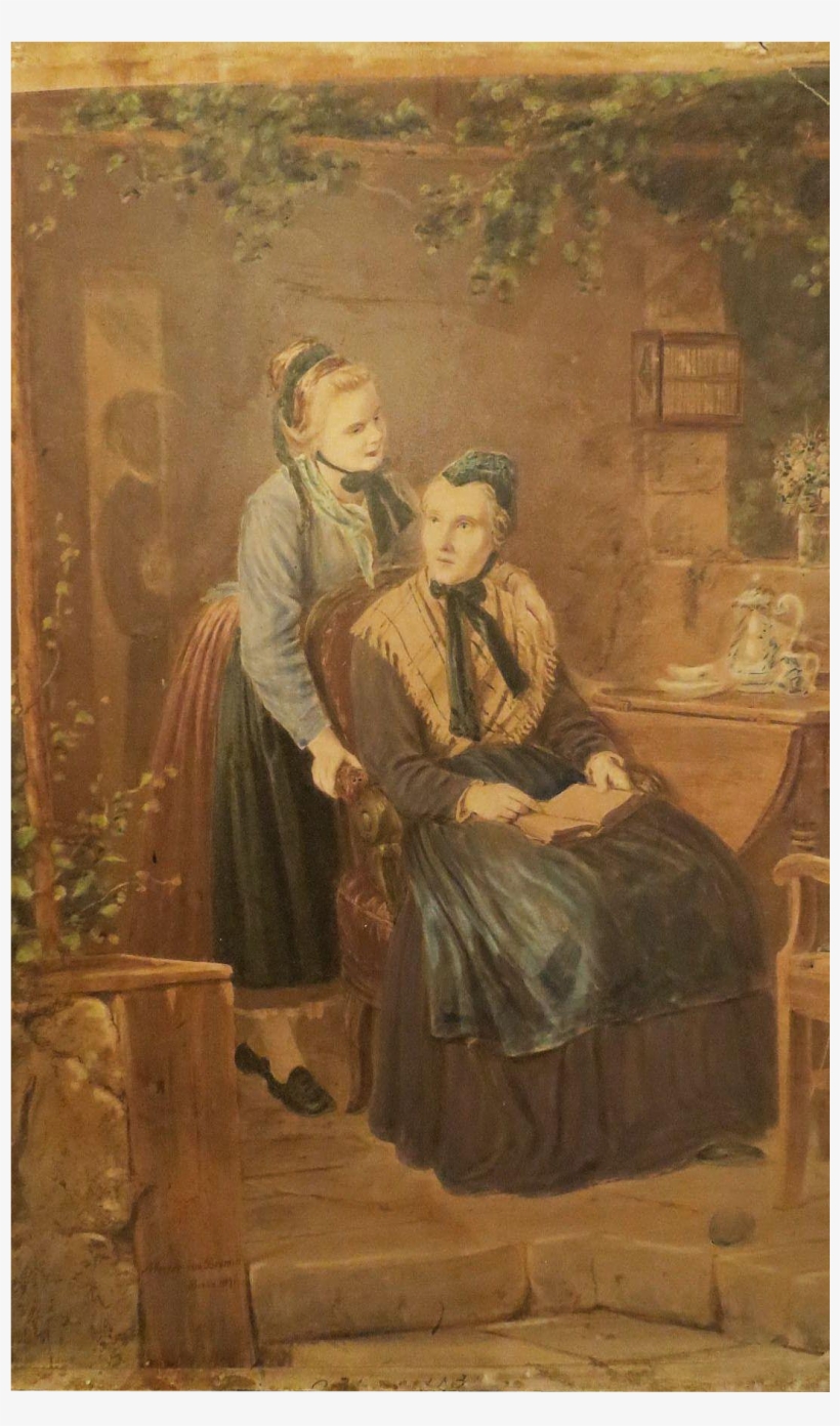 Original Watercolor Signed Meyer Von Bremen - Watercolor Painting, transparent png #1934467