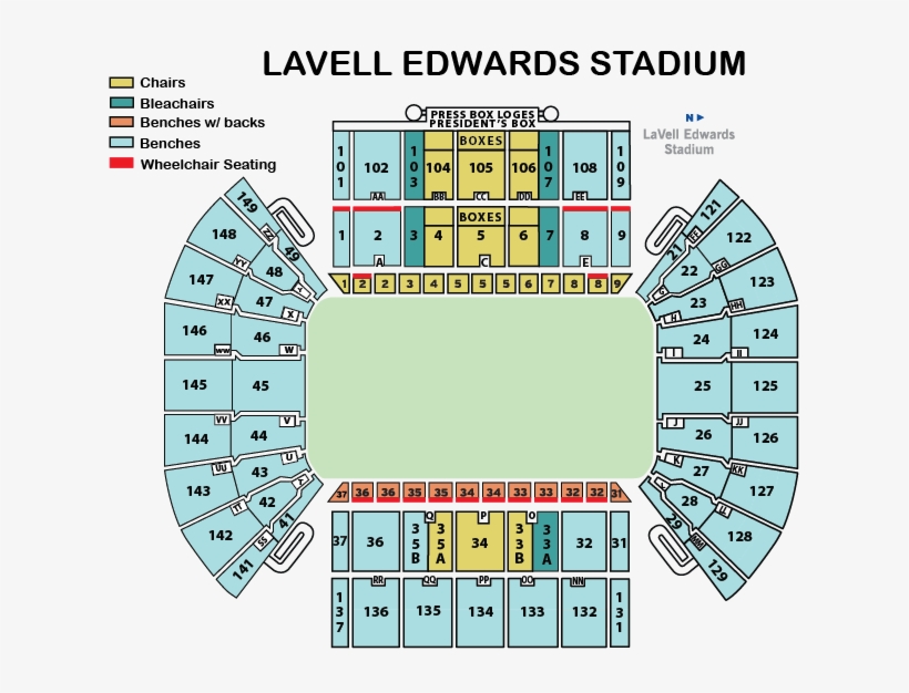 Additional Maps - Football - Lavell Edwards Stadium, transparent png #1935878