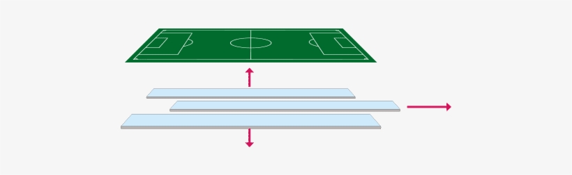 Illustration Showing How The Sliding Pitch Splits And - Soccer-specific Stadium, transparent png #1935880