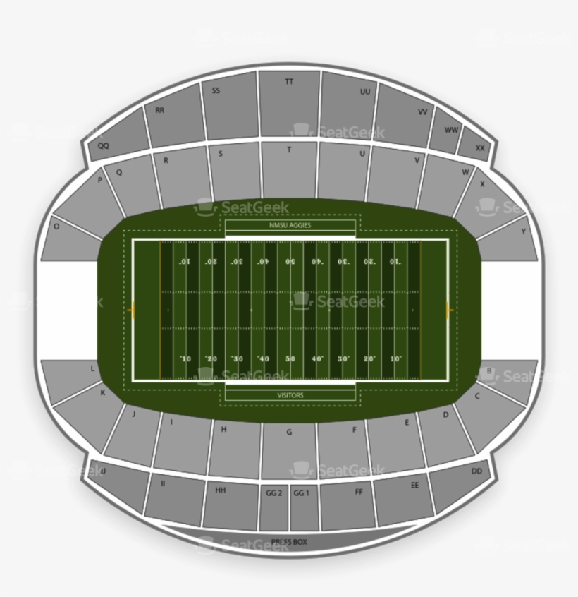 Aggie Memorial Stadium Seating Chart Map Seatgeek Png - At&t Stadium, transparent png #1935925