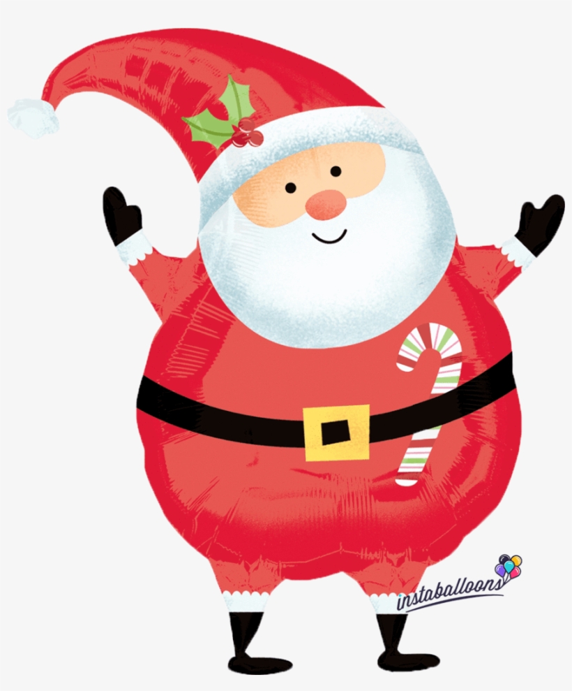 Joyful Santa Claus Christmas Balloon 24" Large - Santa Shape, transparent png #1936266