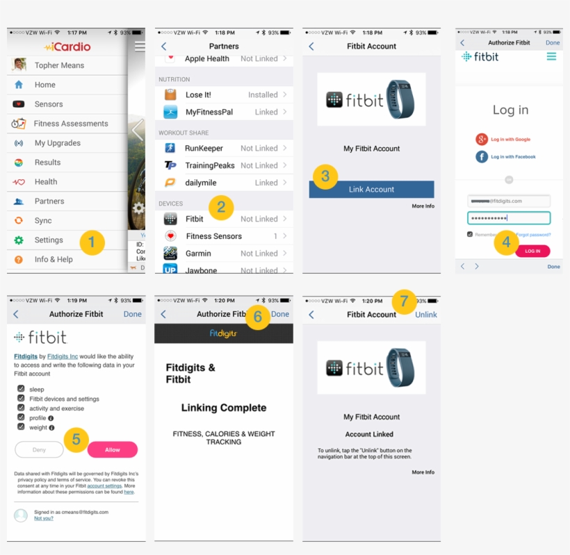 Fitdigits And Fitbit Linking - Fitbit, transparent png #1936369