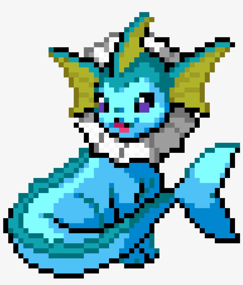 Vaporeon <3 - Pixel Art Pokemon Vaporeon, transparent png #1936887