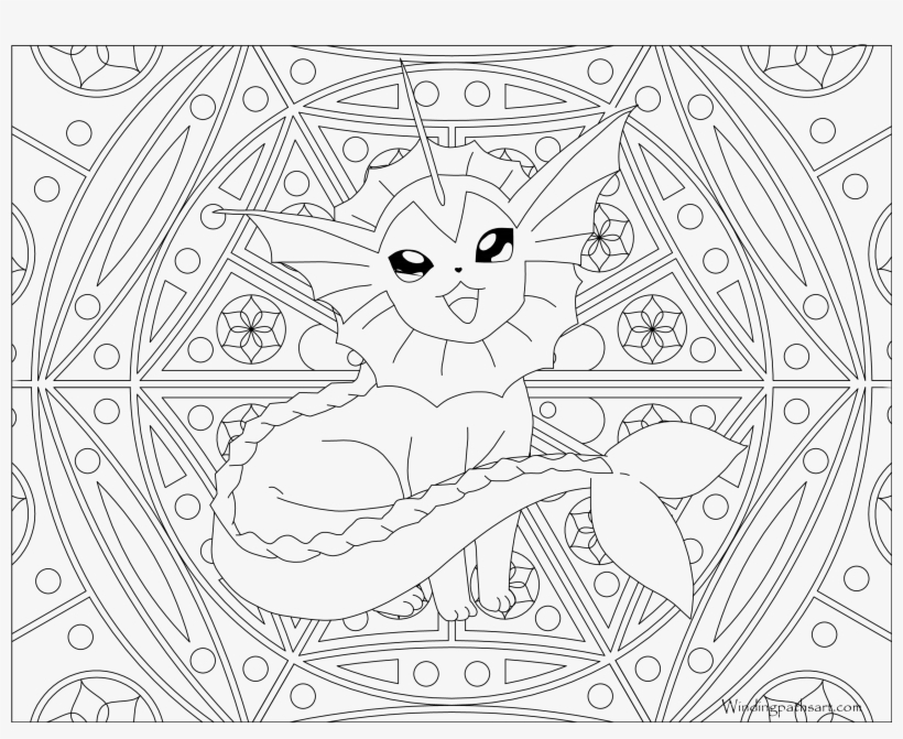 Free Printable Pokemon Coloring Page-vaporeon - Pokemon Adult Colouring Pages, transparent png #1937179