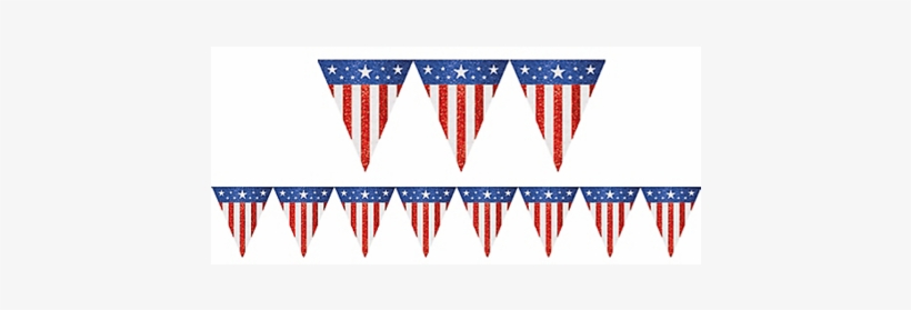 Patriotic Glitter Burlap Pennant Banner, 9ft - Banner, transparent png #1937531