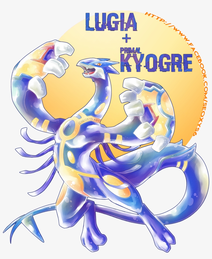 For More Of My Pokémon Fusion Or Artworks Follow Me - Kyogre Lugia Fusion, transparent png #1938483