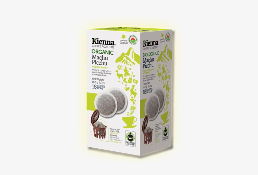 Kienna Pods Fair Trade Organic Machu Pichu - Organic Coffee Pods, transparent png #1938651