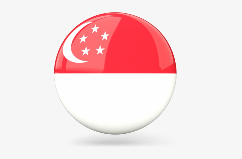 Illustration Of Flag Of Singapore - Indonesia Flag Round Icon, transparent png #1938874