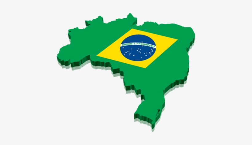Brazil - Png Brazil Flag In Map, transparent png #1939631