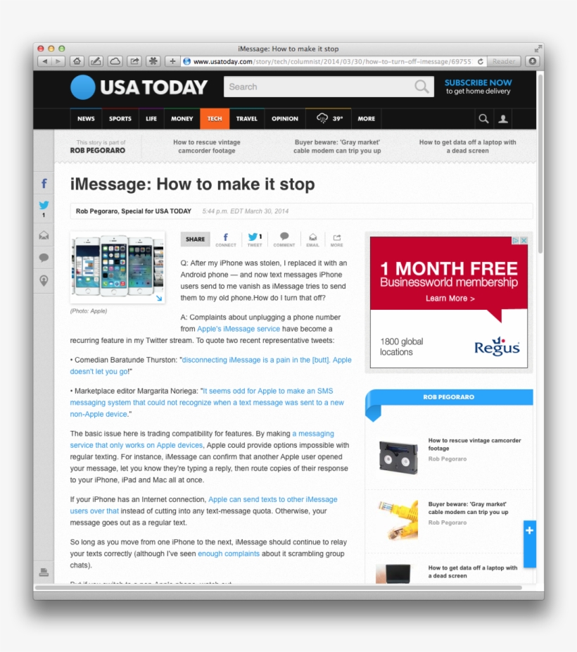 Usat Column On Imessage Mess - Imessage, transparent png #1940547