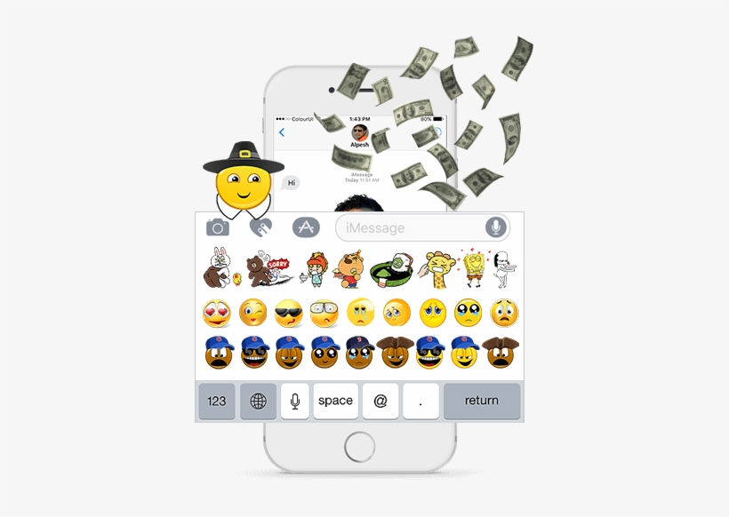 Imessage App Big - Flying Money, transparent png #1940628