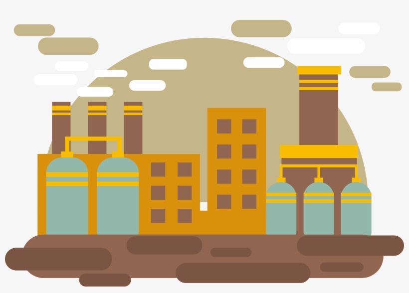 Pollution Clipart Industries - Industrial Vector Png, transparent png #1943208