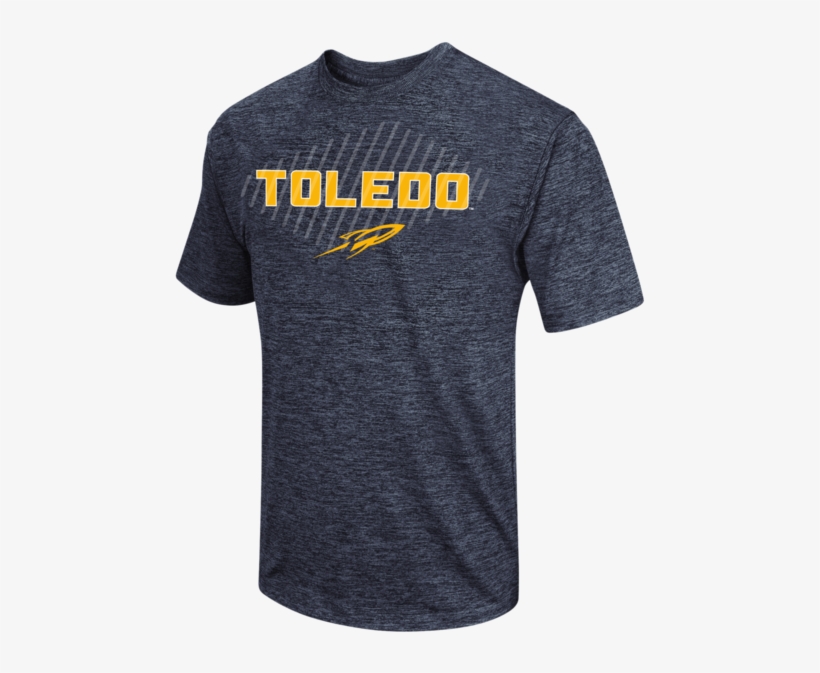 University Of Toledo T-shirt Navy Heather Rocket Logo - Anvil Adult Triblend T-shirt 6750, transparent png #1943328
