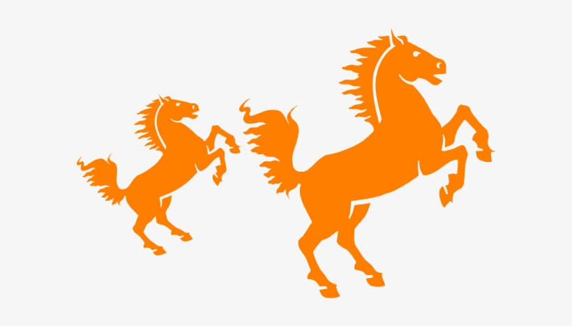 Orange Silhouette Clip Art - Logo With A Orange Horse, transparent png #1944489