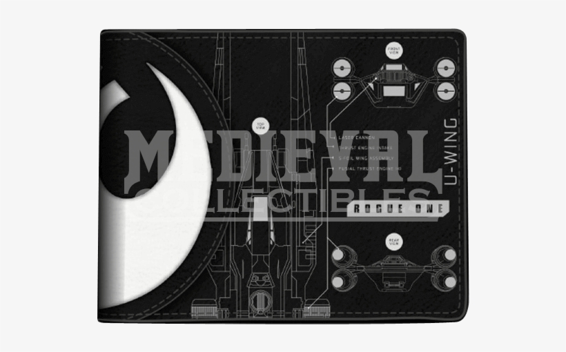 Rogue One Death Star U Wing Split Logo Bi Fold Wallet - Cyberteez Star Wars Rogue One Rebel U-wing Split Logo, transparent png #1945420