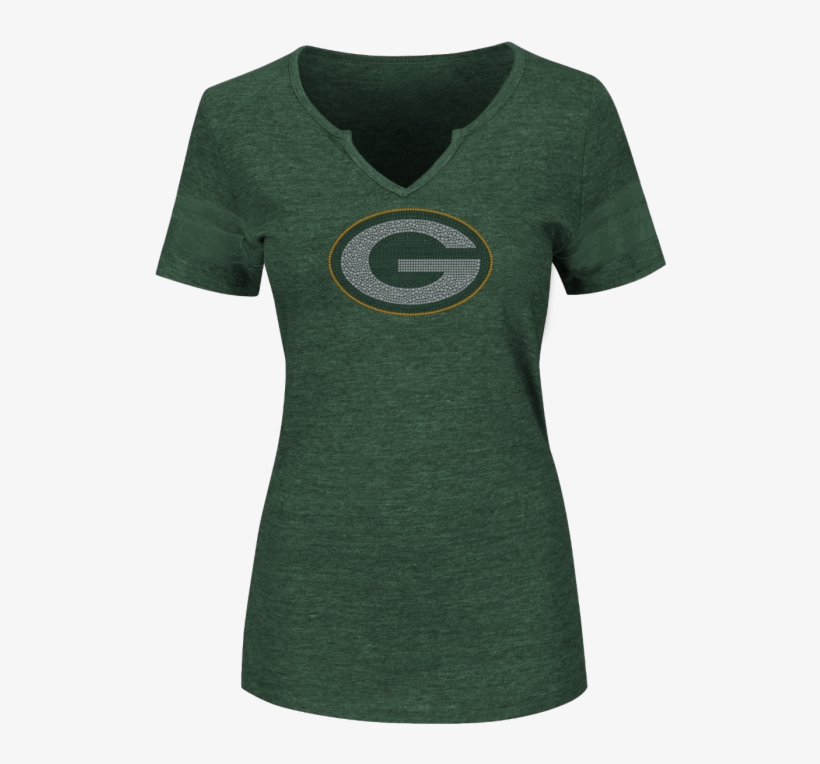 Green Bay Packers Ladies Dream Of Diamonds Tee - Majestic Go For Two Jersey Top - New Orleans Saints, transparent png #1945681