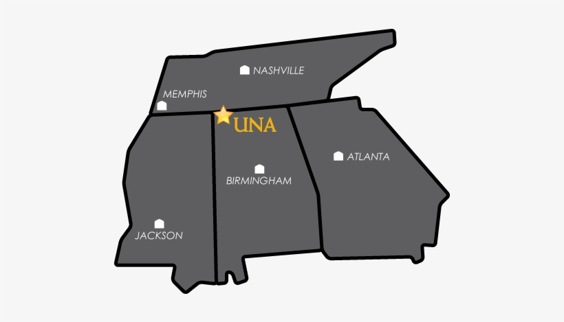 Map Of University Of North Alabama Campus - University Of Alabama On Map, transparent png #1947214