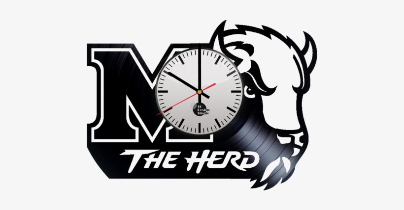 Marshal Thundering Herd Logo Handmade Vinyl Record - Marshall University, transparent png #1947759