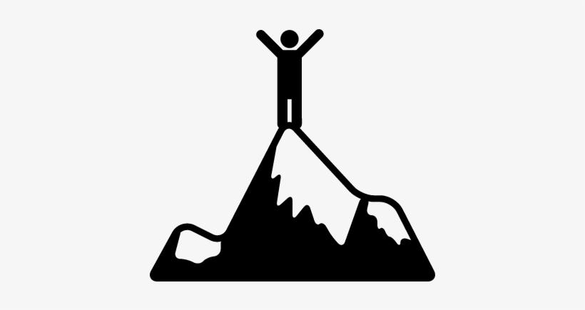 Person Standing On Top Of A Mountain Vector - Top Of Mountain Png, transparent png #1948880