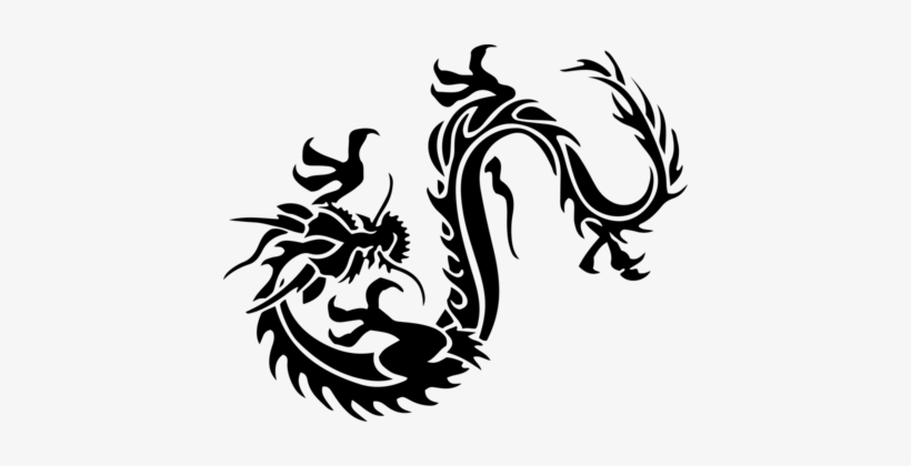 Chinese Dragon Tribe Tattoo Computer Icons - Black And White Dragon Png, transparent png #1949627