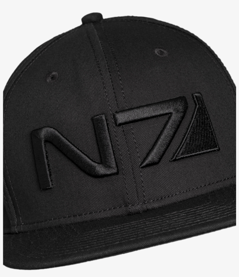 Mass Effect N7 All Black Snapback - Beanie, transparent png #1950707