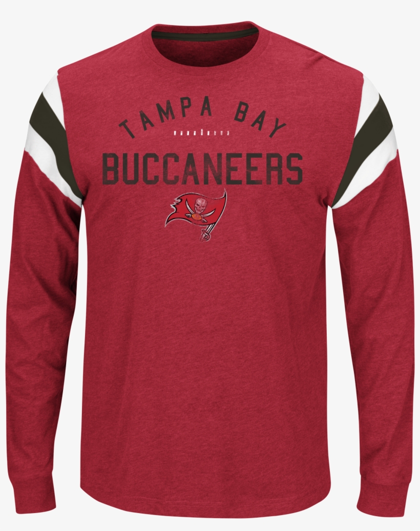 Majestic Buccaneers Men's Heather Red Showcase Classic - Classic Long Sleeve Tee, transparent png #1952180