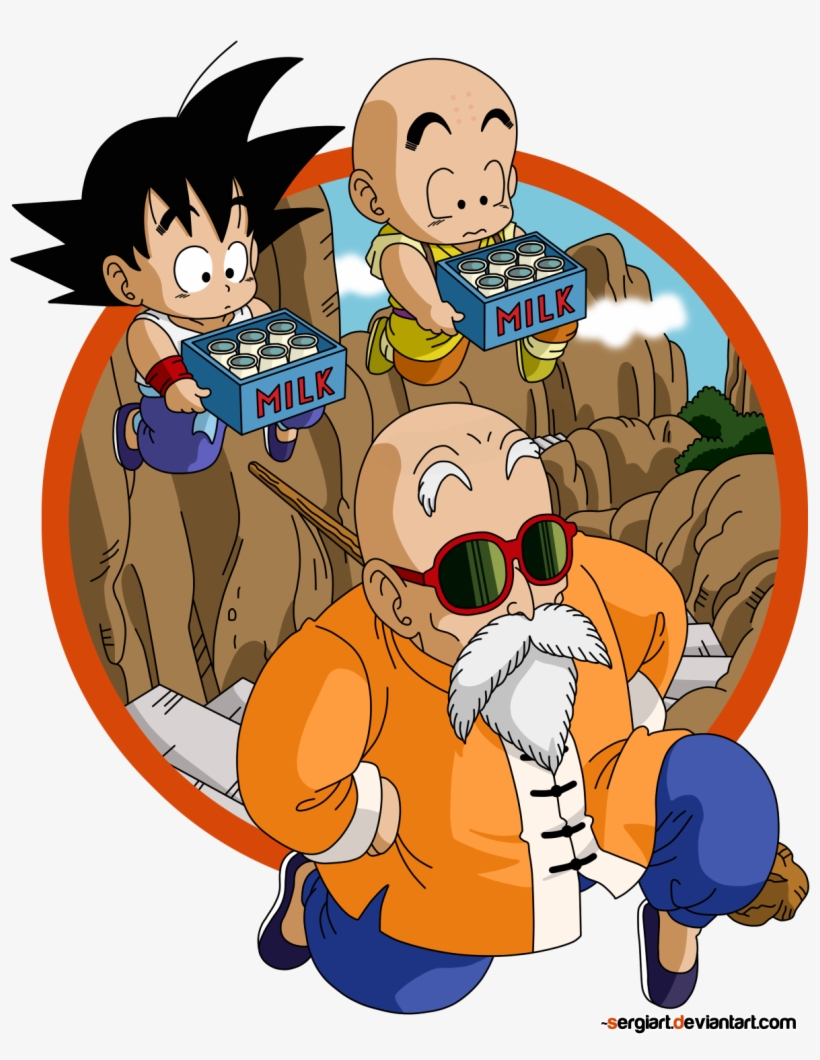 Goku, Krillin, And Roshi - Dragon Ball Training Png, transparent png #1952207