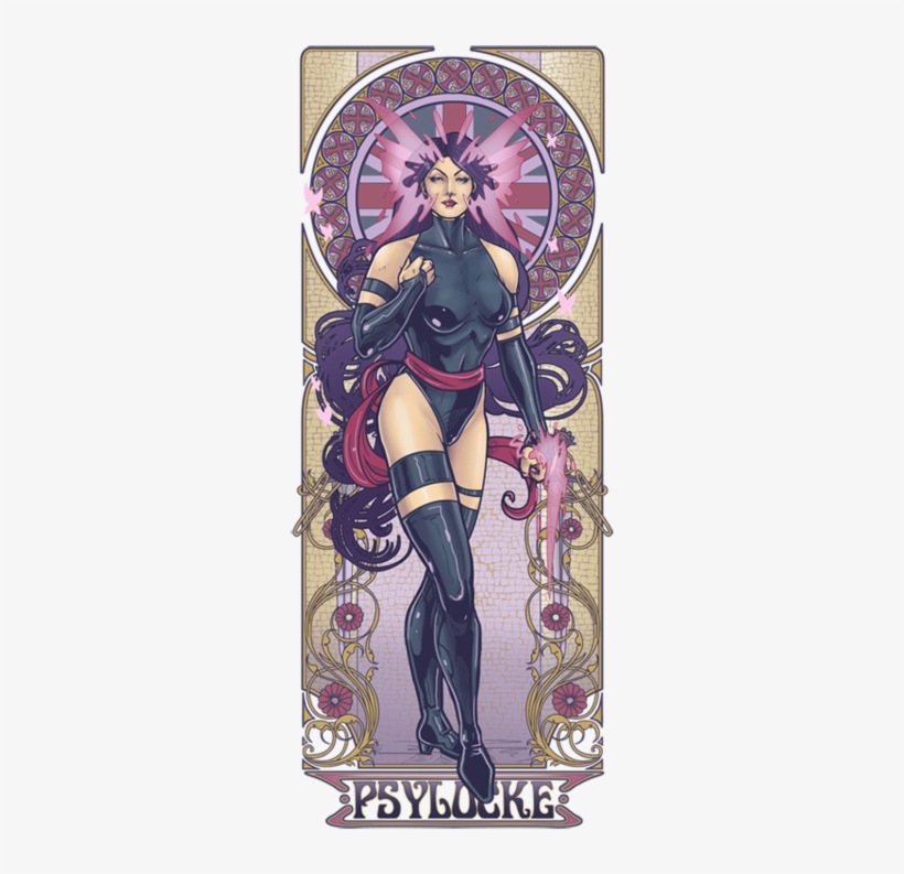 Psylocke Nouveau By ~hezaa - Art Nouveau Psylocke, transparent png #1952530