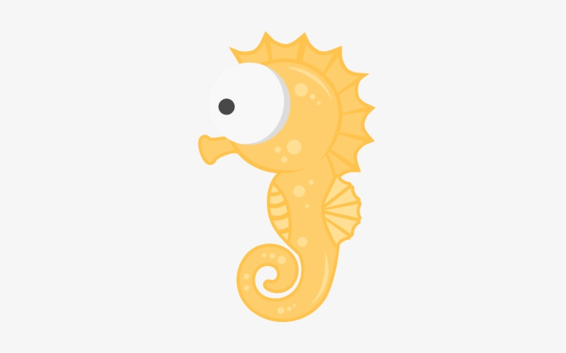 Seahorse Svg Scrapbook Title Beach Svg Cut File Ocean - Cute Ocean Cartoon Seahorse, transparent png #1952531