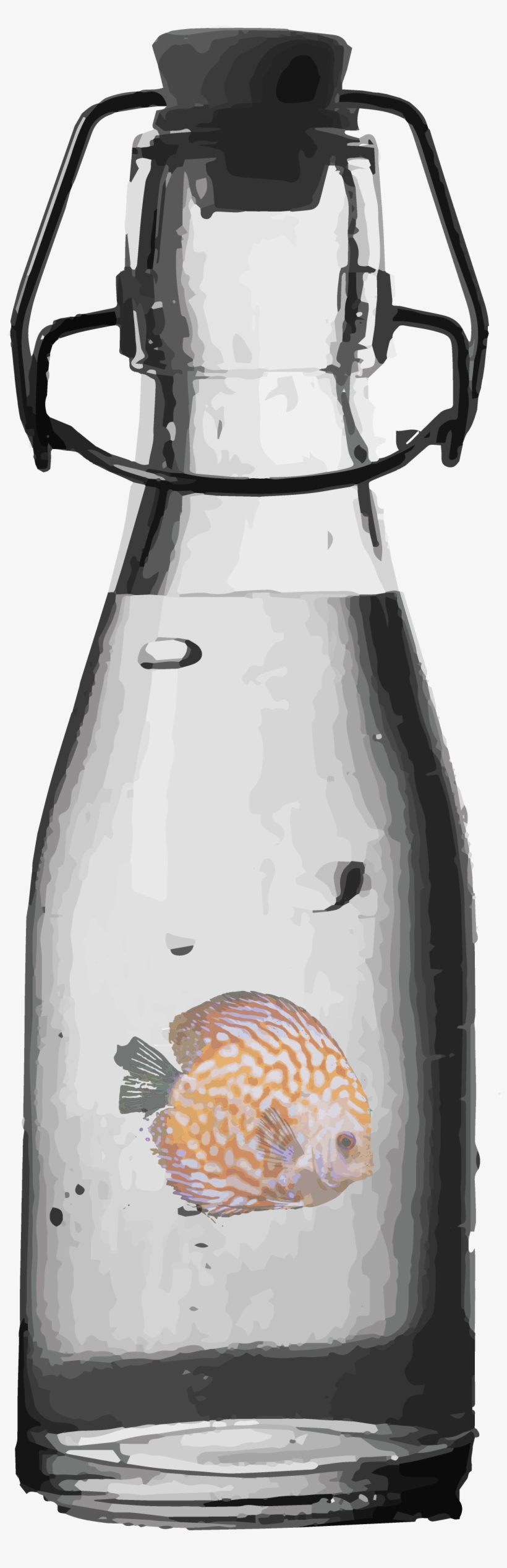 Fish Swimming In A Illustration On Redbubble - Bottle, transparent png #1953972