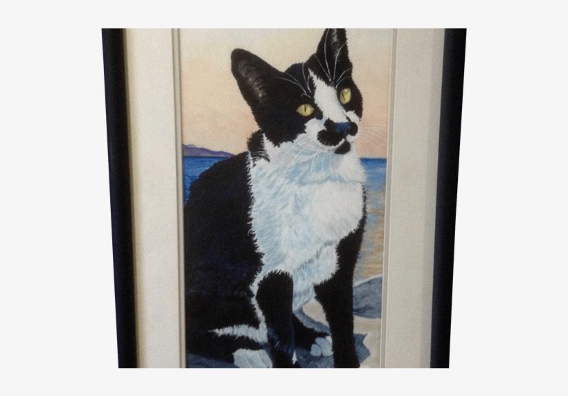E W Boyd, Watercolor Painting Black And White Tabby - Sakhalin Husky, transparent png #1954357
