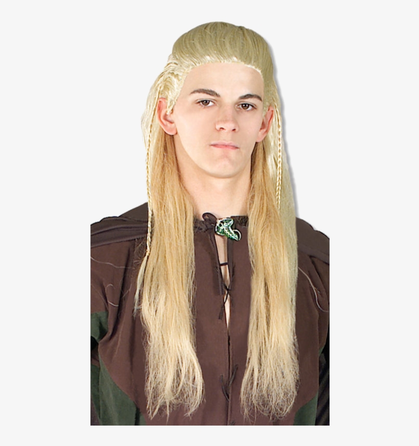 Men's Legolas Wig - Lord Of The Rings - White - One, transparent png #1954494