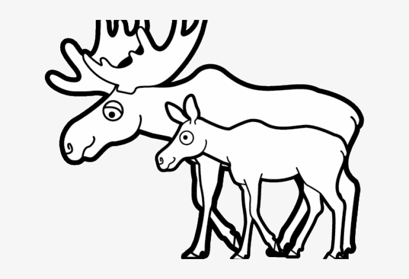 Moose Clipart Mascot - Moose Clipart Black And White, transparent png #1956054