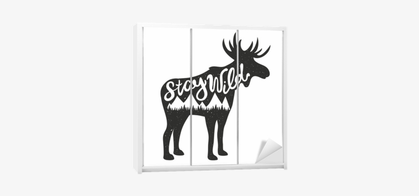 Vector Illustration With Moose Silhouette And Lettering - Illustration Moose, transparent png #1956306