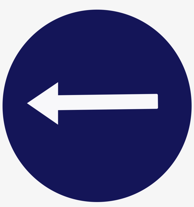 Road With Arrow Clipart - Compulsory Turn Left Sign, transparent png #1956493