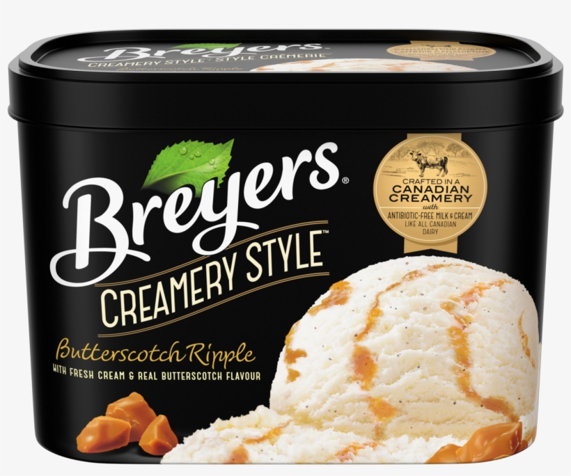 Breyers Creamery Style Butterscotch Ripple - Breyers Mint Ice Cream, transparent png #1956624
