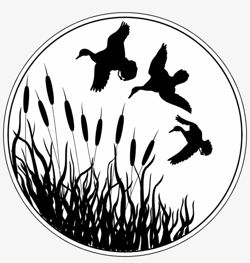 Free Stock Photo - Black And White Duck Hunting Art, transparent png #1956682