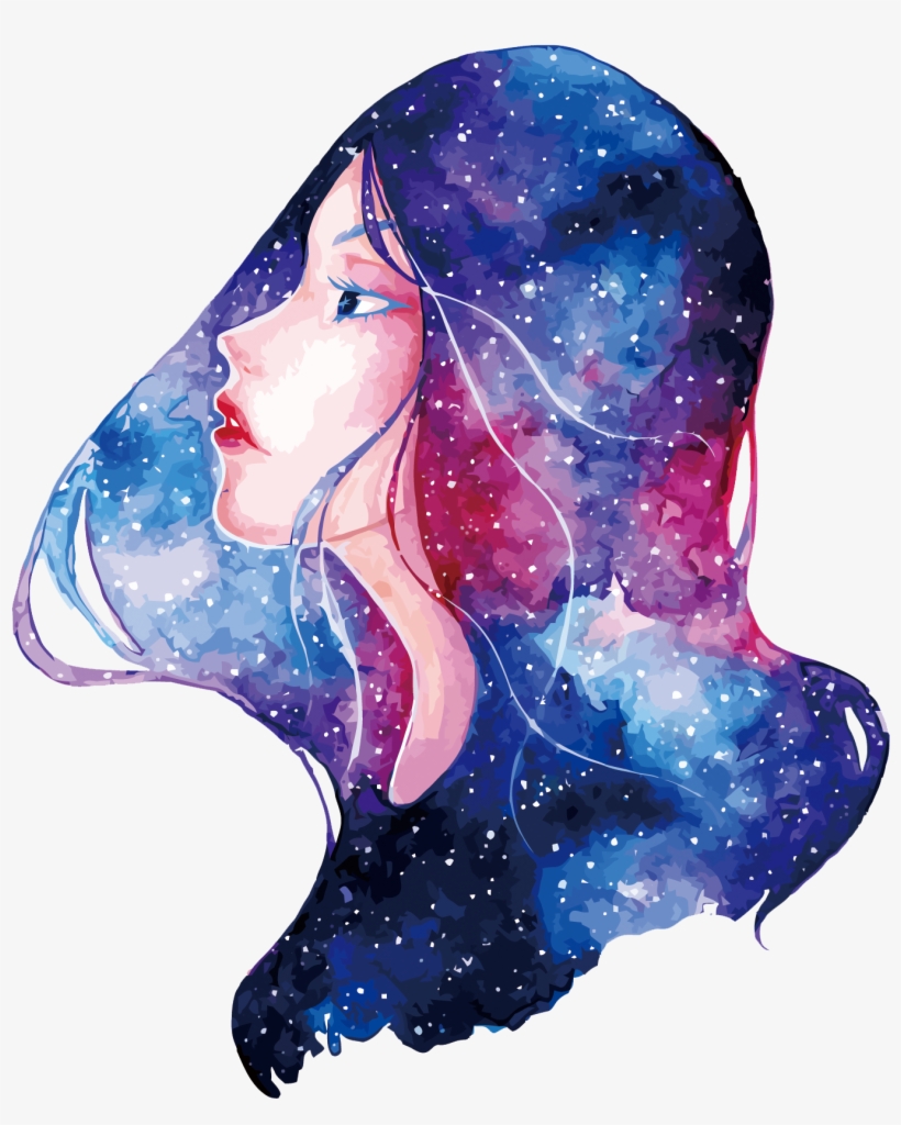 Euclidean Vector Sky Girl Watercolor Painting Illustration - Girl Watercolor Transparent Png, transparent png #1957055