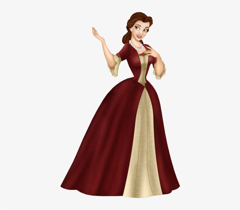 Xmas Belle - Princess Belle Red Dress, transparent png #1957422