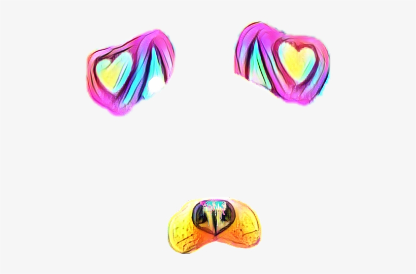 Sticker Dogfilter Heart Valentines Rainbow Edit - Heart, transparent png #1957470