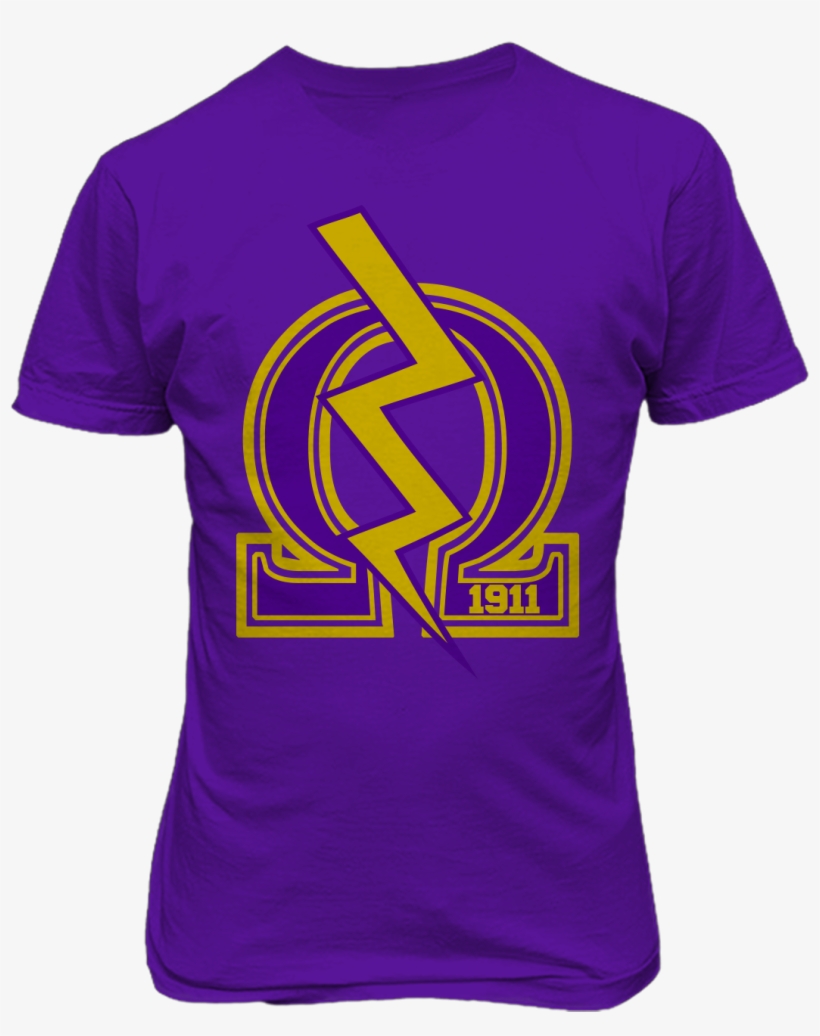 Omega Psi Phi Bolt T-shirt - T-shirt, transparent png #1958804