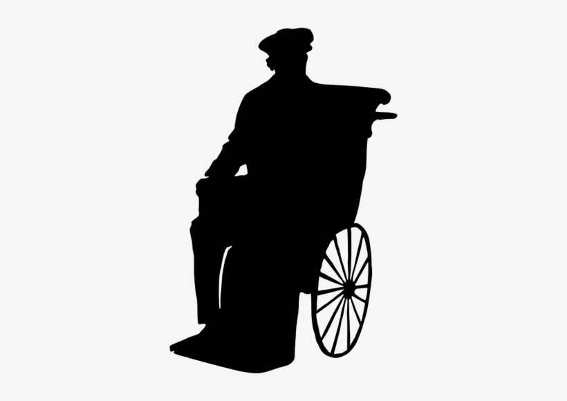 Silhouette Vector Image Of Man In Wheelchair Public - Old Man Wheelchair Silhouette, transparent png #1960733