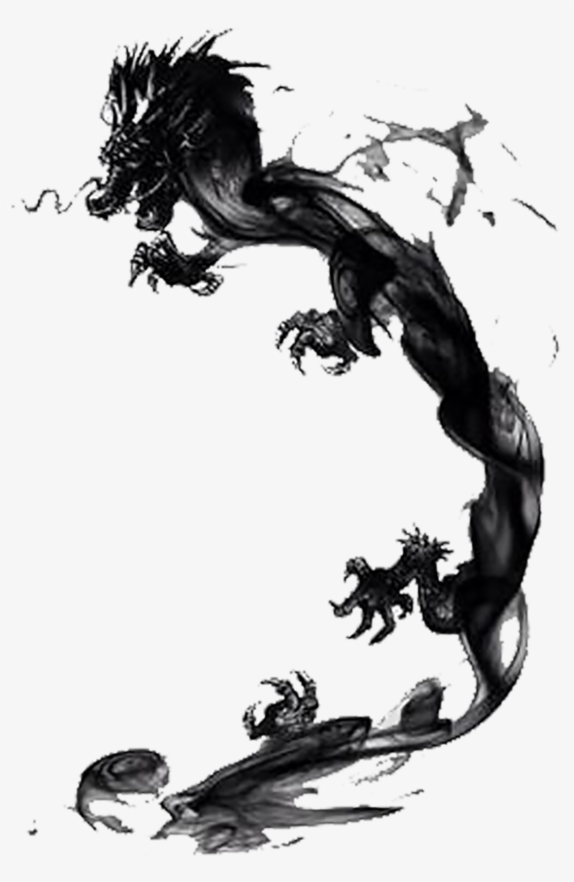 Banner Black And White Library African Drawing Ink - Chinese India Ink Dragon, transparent png #1961112