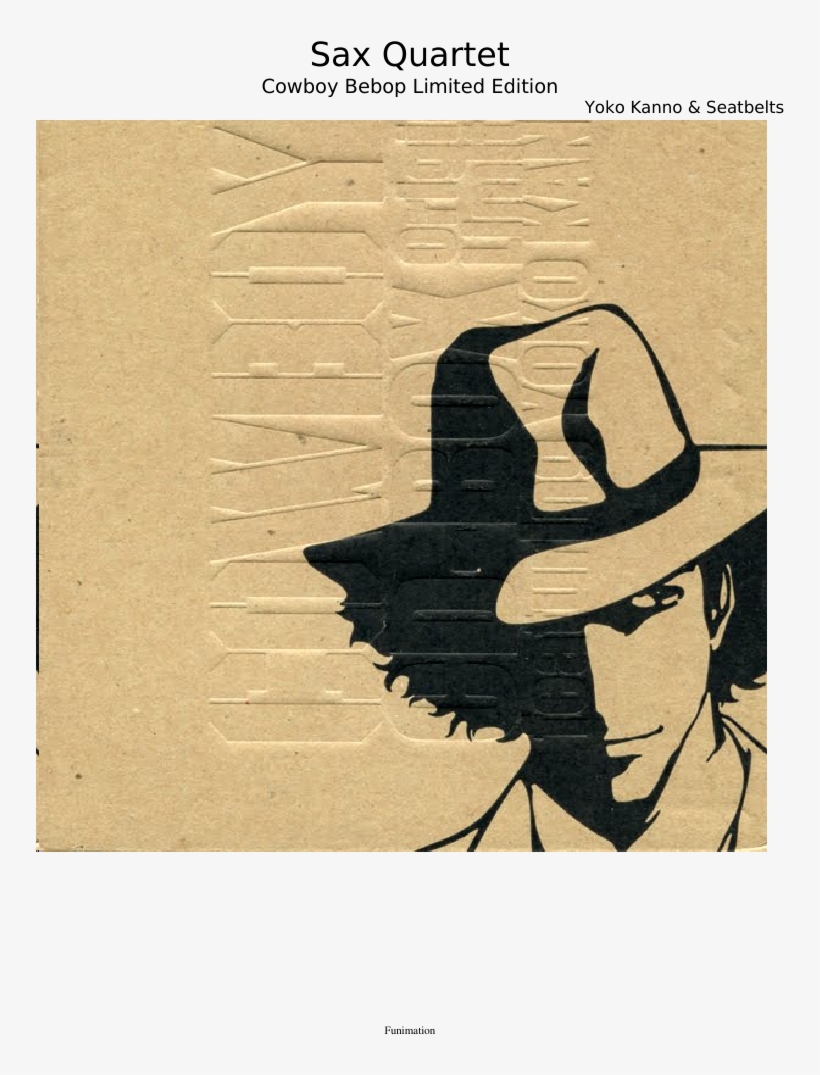 Sax Quartet Sheet Music Composed By Yoko Kanno & Seatbelts - Yoko Kanno Cowboy Bebop, transparent png #1961412